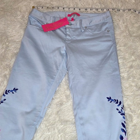 NWT Lilly Pulitzer Skinny Pants "Floral Pained Jean" - Picture 9 of 15